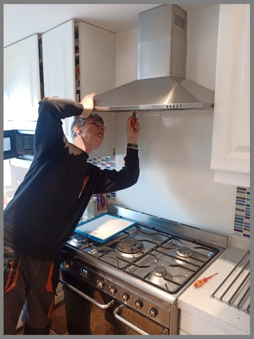 Kitchen extraction fan and ductwork fitting Aldershot